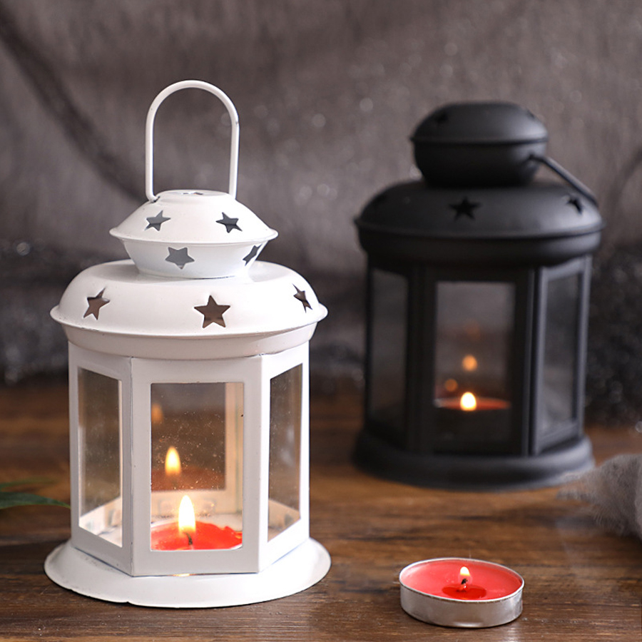 Candle Lighter - Hangende kaarslamp ornament glazen lantaarns metalen