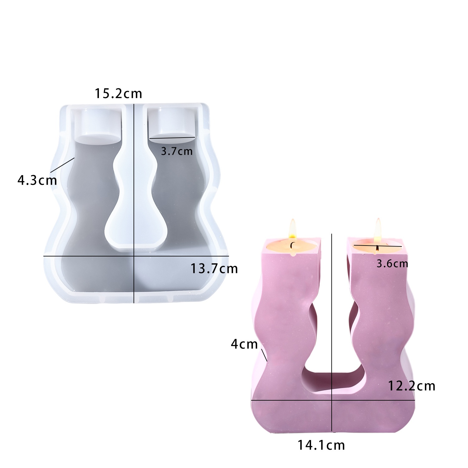 Candle Molds - DIY epoxyhars mal U-vormige kaarsenhouder siliconen