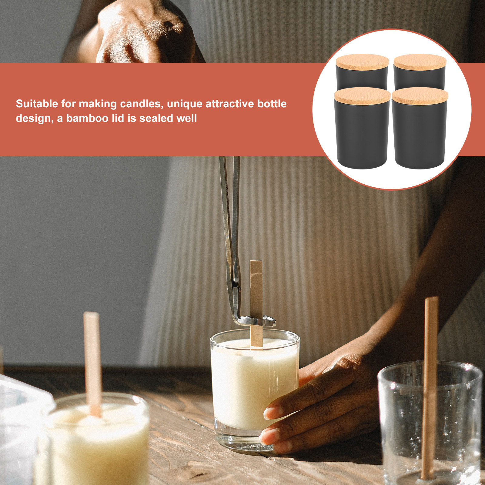 Set van 4 glazen kaarsenpotten - Candle Making Kit recensie en prijs